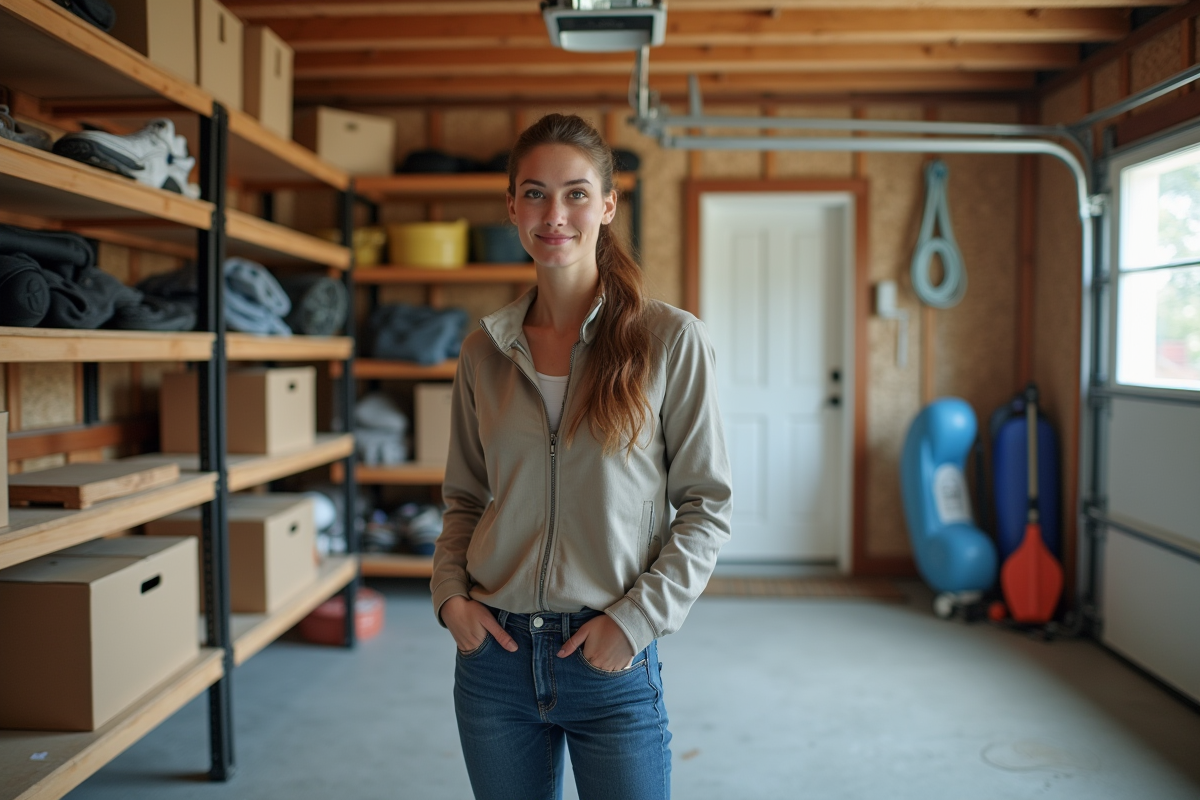 Jeune femme posant près d