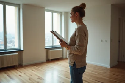 Femme d'âge moyen dans un appartement lumineux en ville