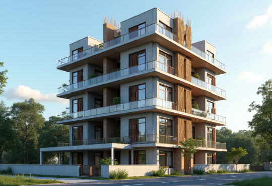 Construction d un immeuble résidentiel à Ambilly en matinée ensoleillée