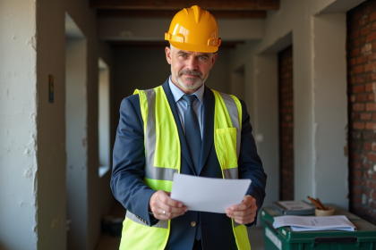 Inspecteur immobilier en intérieur en rénovation