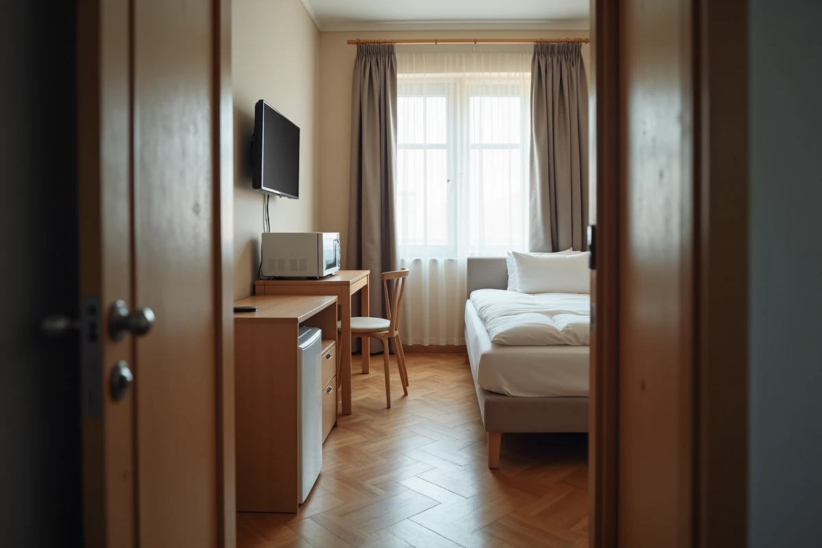 Intérieur d'un appartement meublé montrant l'ensemble des équipements requis pour une location meublée conforme