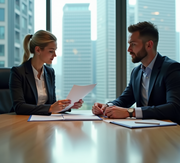 Groupe de professionnels en réunion d'affaires sérieuse