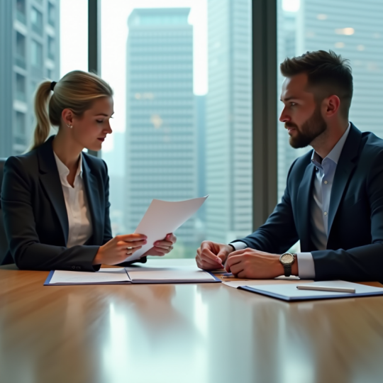 Groupe de professionnels en réunion d'affaires sérieuse