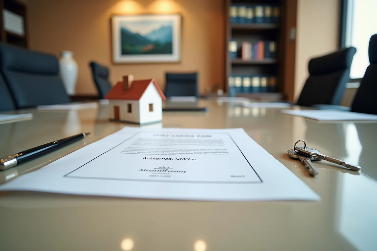 Documents de création de société et clés de maison sur une table de réunion pour un achat immobilier en Andorre