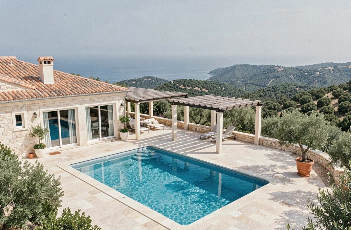Villa de luxe Villas Prisme en U avec piscine privée et vue panoramique sur la mer en Corse